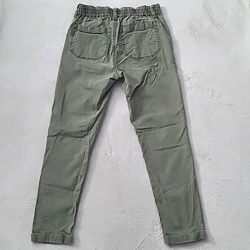 Paige Olive Green Jogger Pants Size 26 Stretch Tapered Casual Loungecore Y2K - Picture 11 of 15